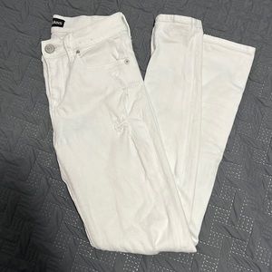 Express white denim jeans size 2r legging mid rise